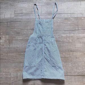 forever 21- denim material- overall, striped dress